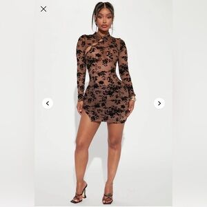 Floral Mesh Long Sleeve Dress